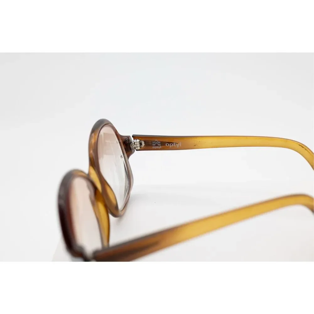 Vintage Optyl Germany Amber Tortoiseshell Eyeglasses‎ Retro 80s Optical Frames